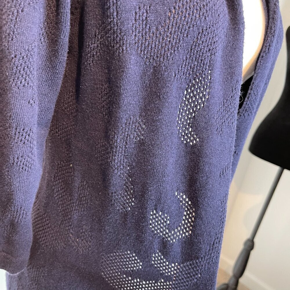 Chico's Navy Tunic Cardigan Sweater size Large (Chico's 2) - Picture 4 of 4